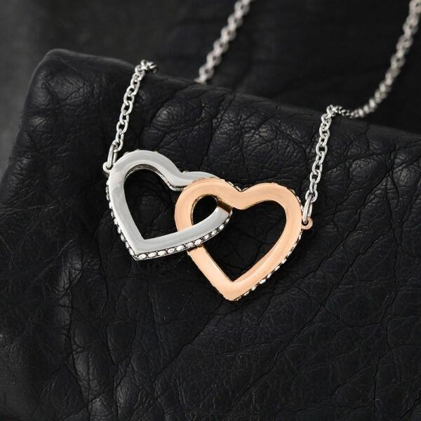 Personalized Interlocking Heart Necklace - Gift Idea For Best Friend - To My Unbiological Sister
