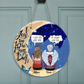 Personalized Mom Loss Door Sign - Best Memorial Gift Idea - I Love You To The Moon And Back