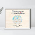 Personalized Circle Map Couple Horizontal Poster - Best Gift For Couple - Distance Means Nothing When Someone Means Everything