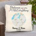 Personalized Circle Map Couple Pillow Cover - Best Gift For Couple - Distance Means Nothing When Someone Means Everything