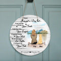 Personalized Dog Mom Circle Wooden Wall Art - Best Gift For Dog Lovers - I'll Always Be By Your Side - TBZX4U