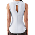 Women's Open Back Workout Tank Tops - Sleeveless Yoga Tops for Women Long Fit Moisture Wicking Athletic Shirts White