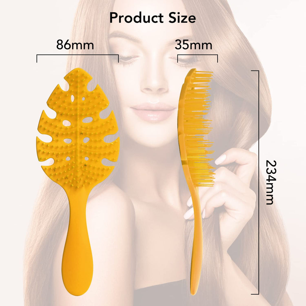 CANDYBRUSH Hair Brush Vented Leaf Form Soft TPEE Mango Scented Orange Large