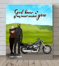 Custom Personalized Couple And Motorcycle Canvas - Best Gift For Couple - God Knew My Heart Needed You