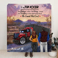 Personalized Trucker Quilt/Fleece Blanket - Couple/Mom And Kid/Mom And Dog - Best Gift For Couple - 5VQSN5