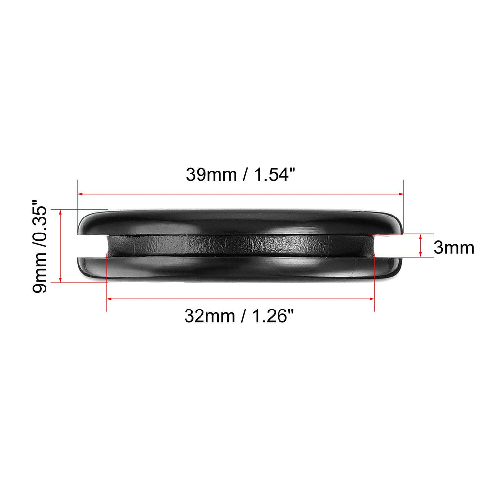 uxcell Rubber Grommet Round Double-Sided Mount Dia 32mm Wire Protection 20pcs