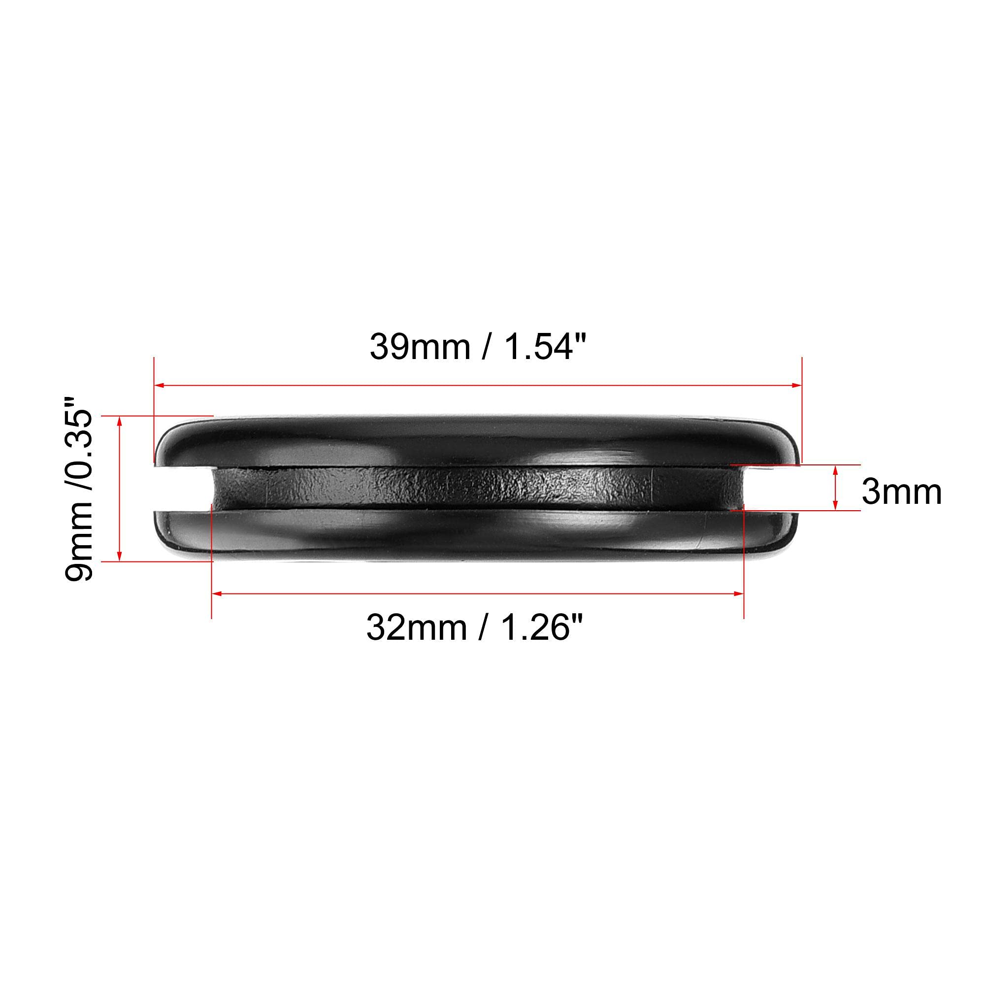 uxcell Rubber Grommet Round Double-Sided Mount Dia 32mm Wire Protection 20pcs