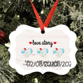 Personalized Map Photo Ornament - Best Gift For Couple - Love Story