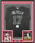 Framed Autographed/Signed Rhys Hoskins 35x39 Big Fella Players Weekend Black Baseball Jersey Beckett BAS COA
