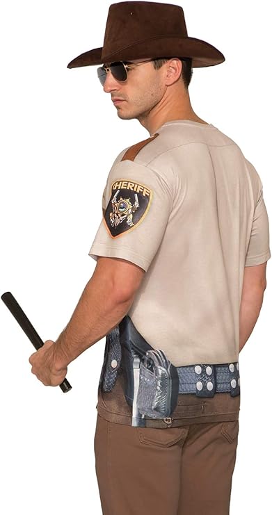 Men 3d Sheriff Man Photo-real Printed Costume Top Standard