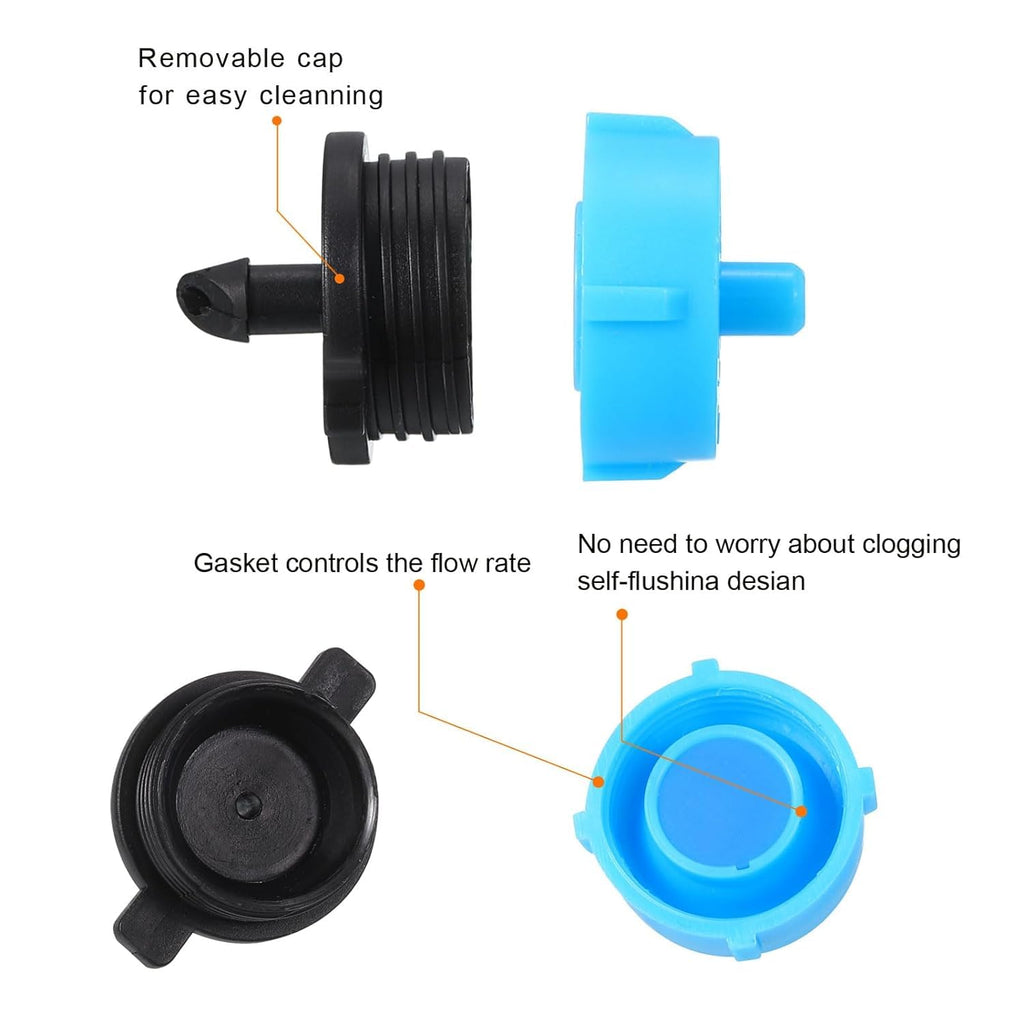 Nyassa 50Pcs Drip Irrigation Emitters 4/7 Inch 4 GPH Pressure Compensated