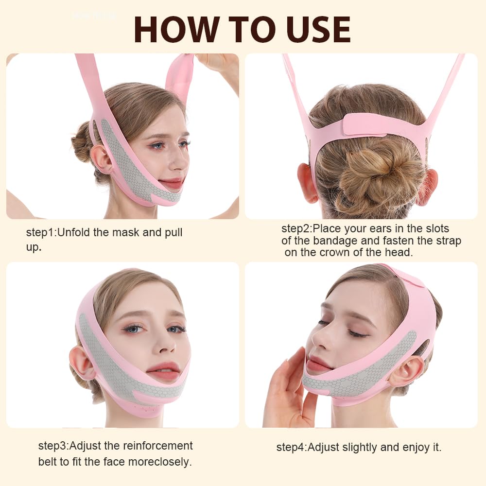 CGYISOL Graphene V Line Lifting Mask Adjustable Double Chin Reducer Pink