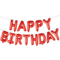 REIANS Happy Birthday Aluminum Foil Banner Balloons Red Party Decor
