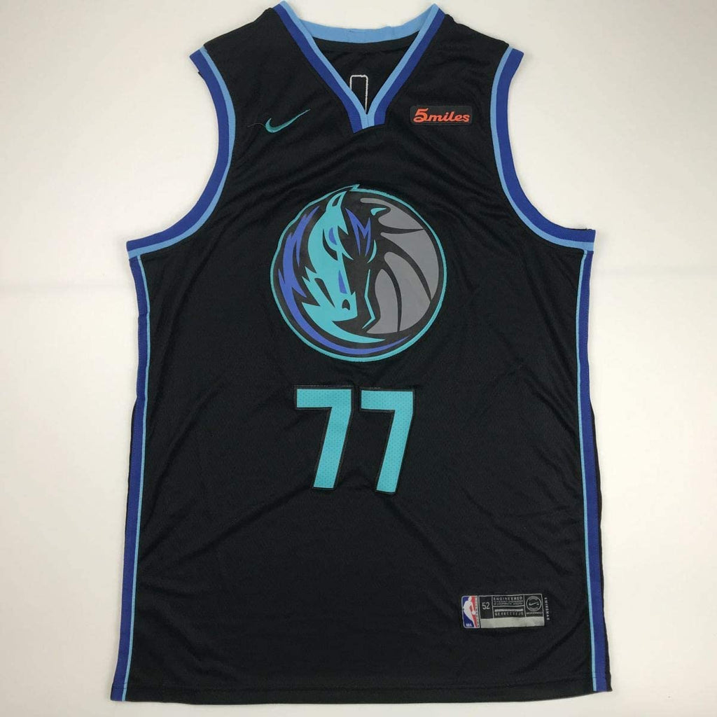 Autographed/Signed Luka Doncic Dallas Black Basketball Jersey PSA/DNA COA