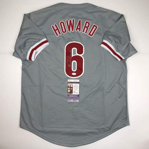 Autographed/Signed Ryan Howard 06 MVP Philadelphia Grey Baseball Jersey JSA COA