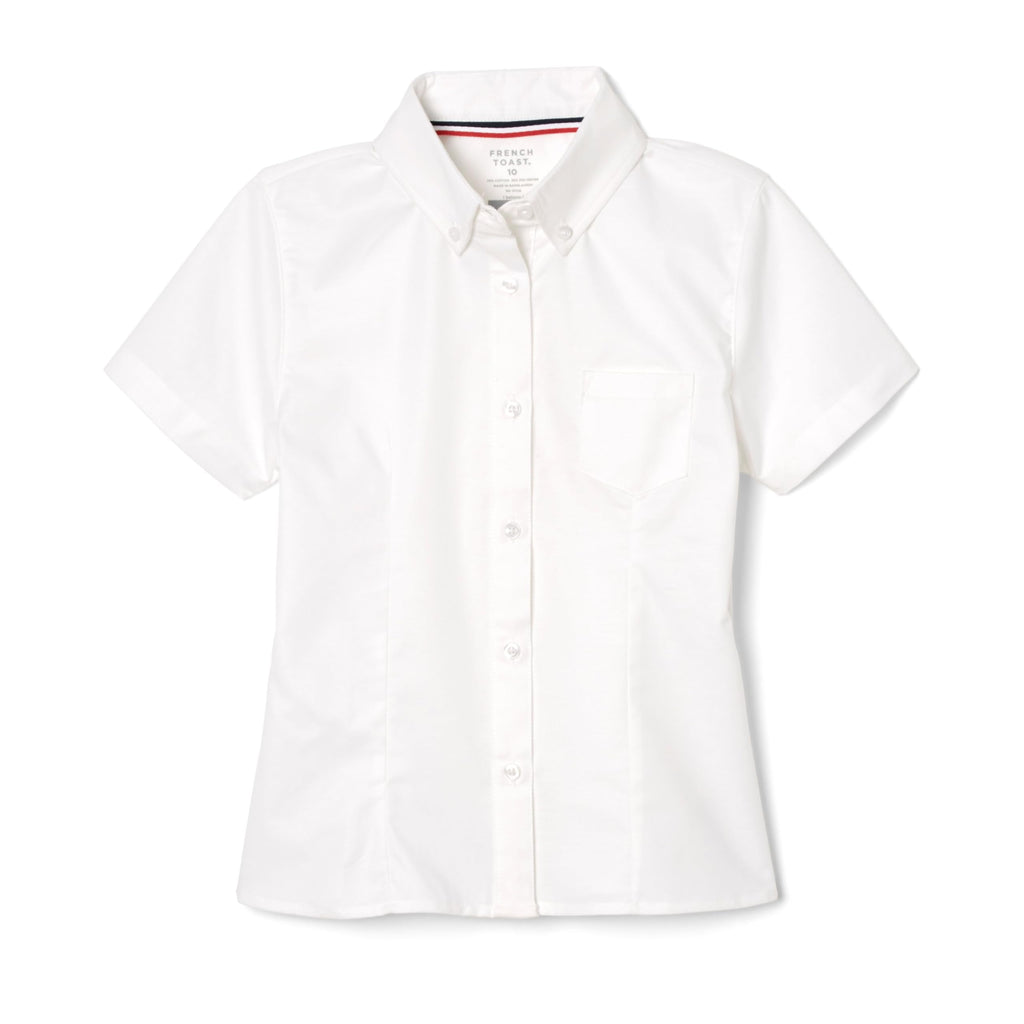 French Toast Girls Short Sleeve Button Down Oxford Shirt White Size 6X