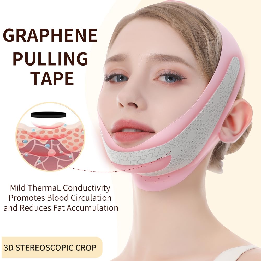 CGYISOL Graphene V Line Lifting Mask Adjustable Double Chin Reducer Pink