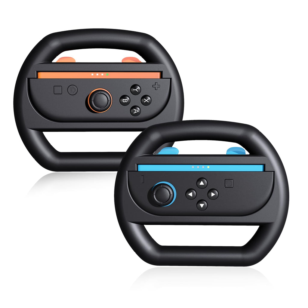 KUNSLUCK 2 Pack Steering Wheels for Nintendo Switch 2 Joy-Con Black