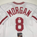 Autographed/Signed Joe Morgan HOF 90 Cincinnati White Baseball Jersey JSA COA