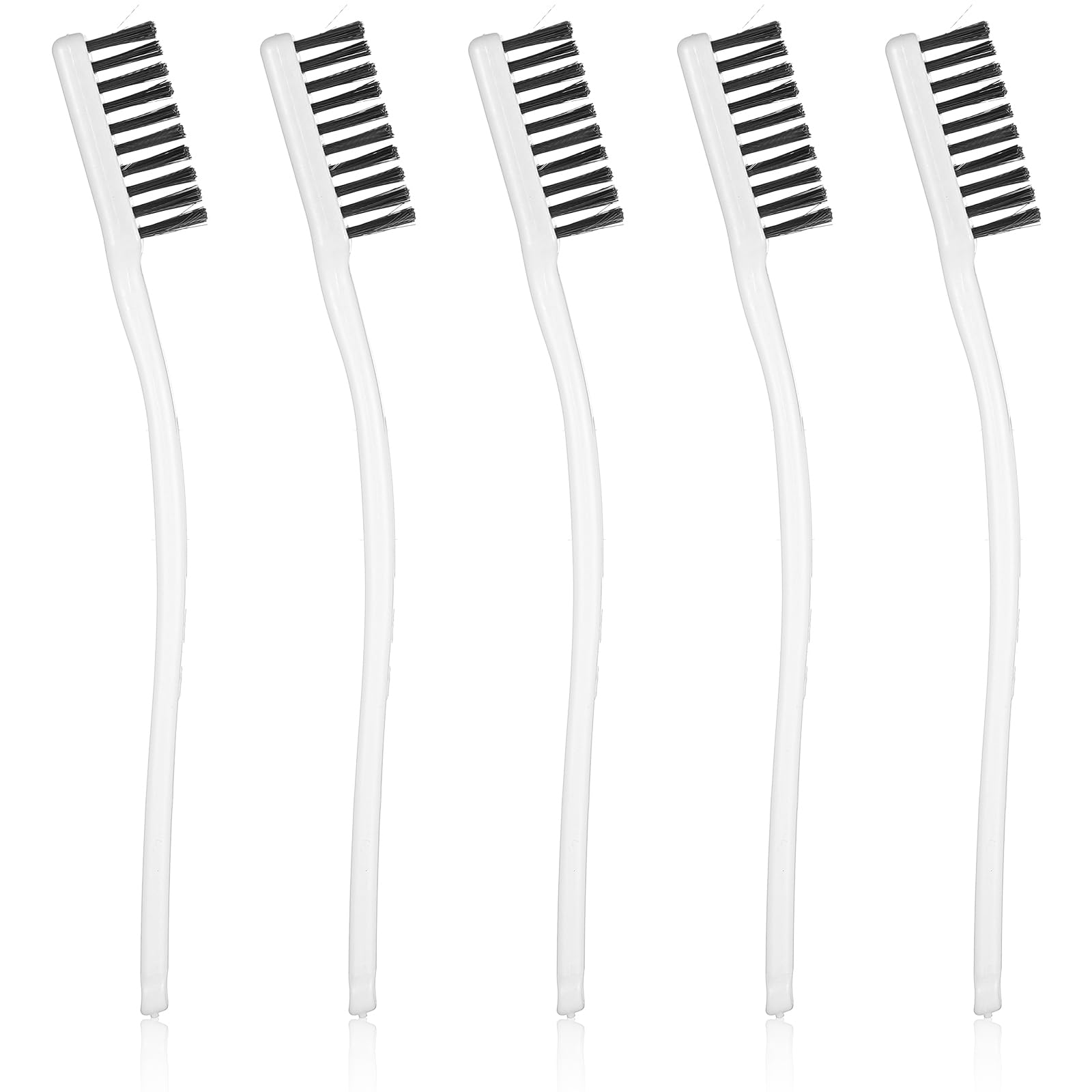 Yolev 5Pcs Stainless Steel Wire Brushes Heavy-Duty Curved Handle Cleaning