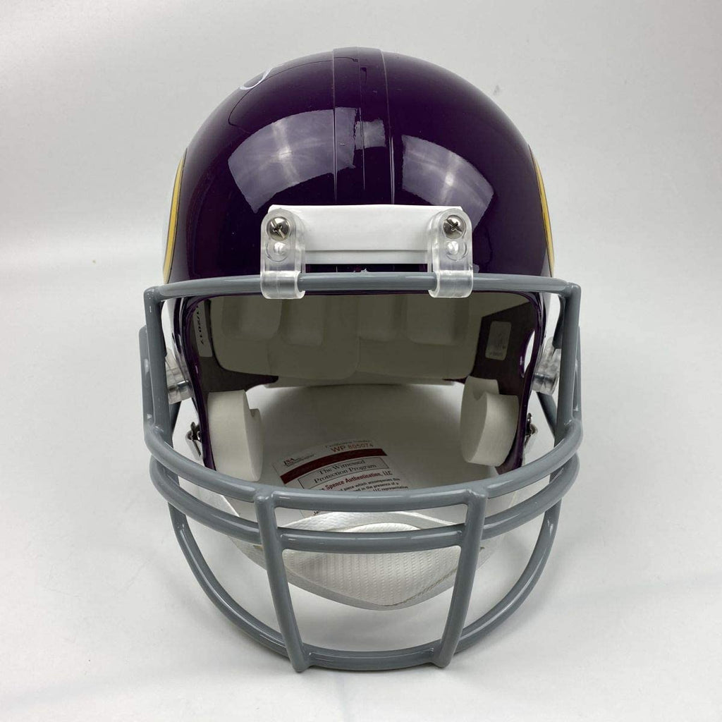 Autographed/Signed Fran Tarkenton HOF 86 Minnesota Vikings Full Size FS F/S Replica Football Helmet JSA COA