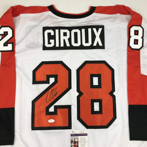 Autographed/Signed Claude Giroux Philadelphia White Hockey Jersey JSA COA