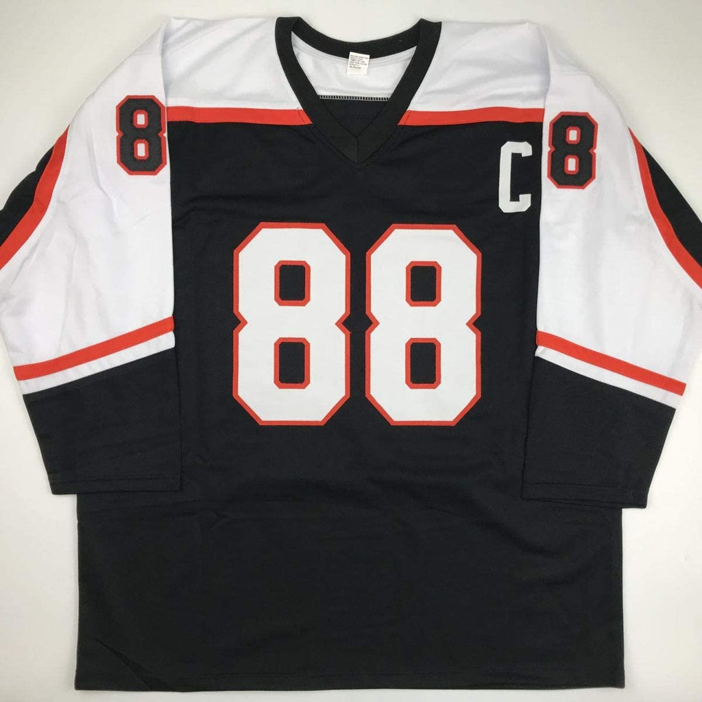 Autographed/Signed Eric Lindros Philadelphia Black Hockey Jersey JSA COA