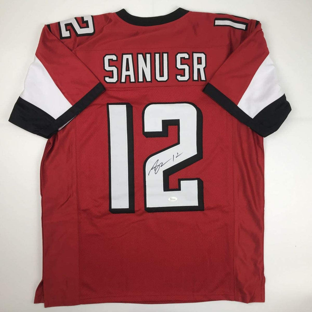 Autographed/Signed Mohamed Sanu Sr Atlanta Red Football Jersey JSA COA
