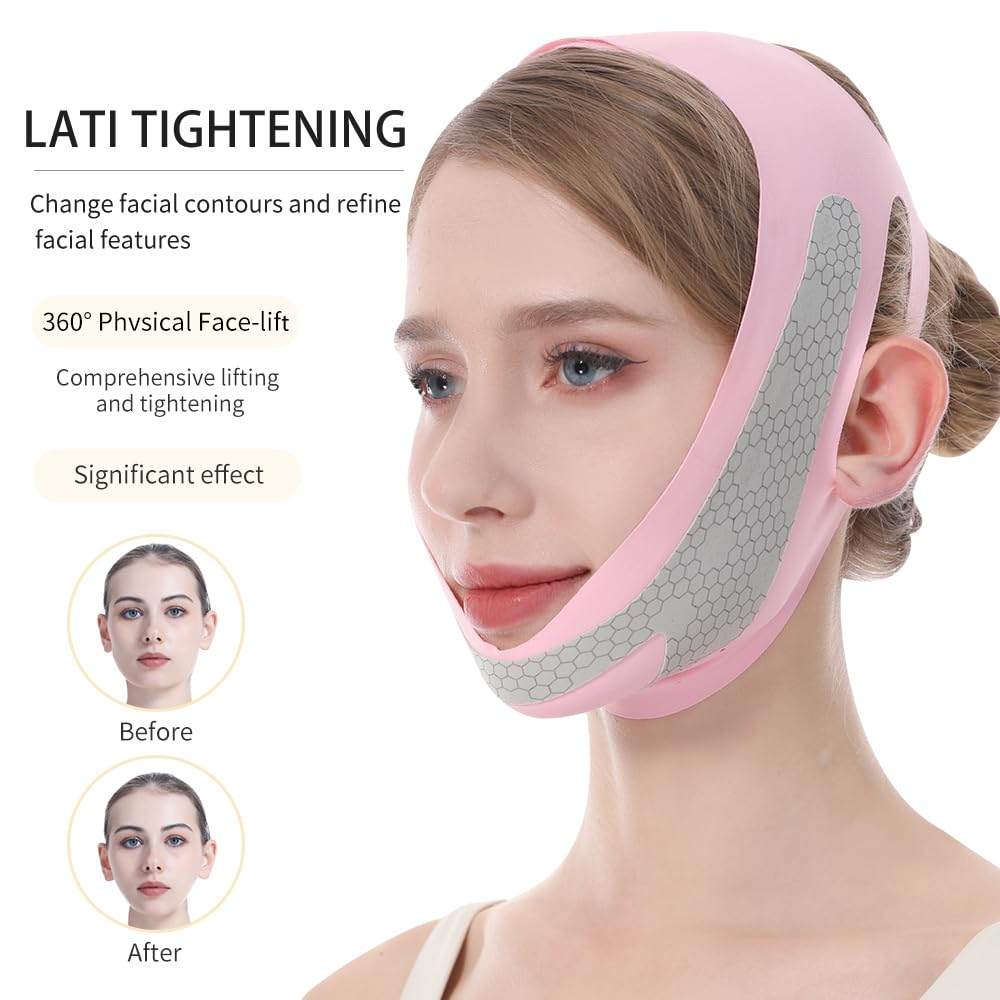 CGYISOL Graphene V Line Lifting Mask Adjustable Double Chin Reducer Pink