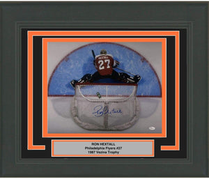 Framed Autographed/Signed Ron Hextall Philadelphia Flyers 16x20 Hockey Photo JSA COA