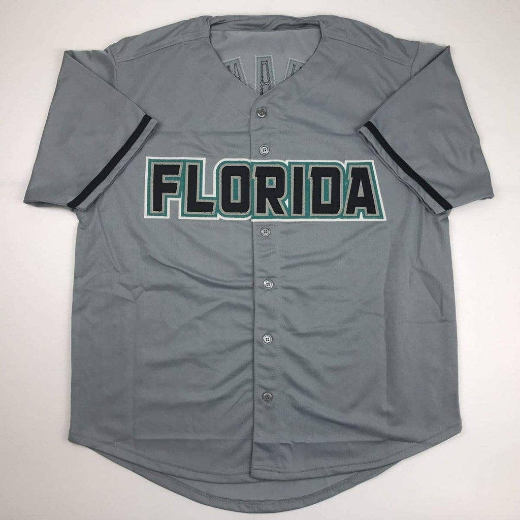 Autographed/Signed Livan Hernandez 97 WS MVP Florida Grey Baseball Jersey PSA/DNA COA
