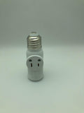 Figame E26/E27 3 Prong Light Bulb Socket Adapter Polarized White 2 Pack