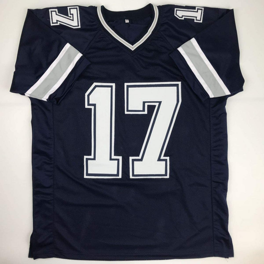 Autographed/Signed Allen Hurns Dallas Dark Blue Football Jersey JSA COA