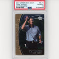 Graded 2001 Upper Deck UD Golf Tiger Woods #SL11 Stat Leaders Rookie RC Golf Card PSA 10 Gem Mint
