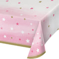 Creative Converting One Little Star-Girl Plastic Table Cover 54x102 Pink Gold