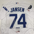 Autographed/Signed Kenley Jansen Los Angeles LA White Baseball Jersey PSA/DNA COA