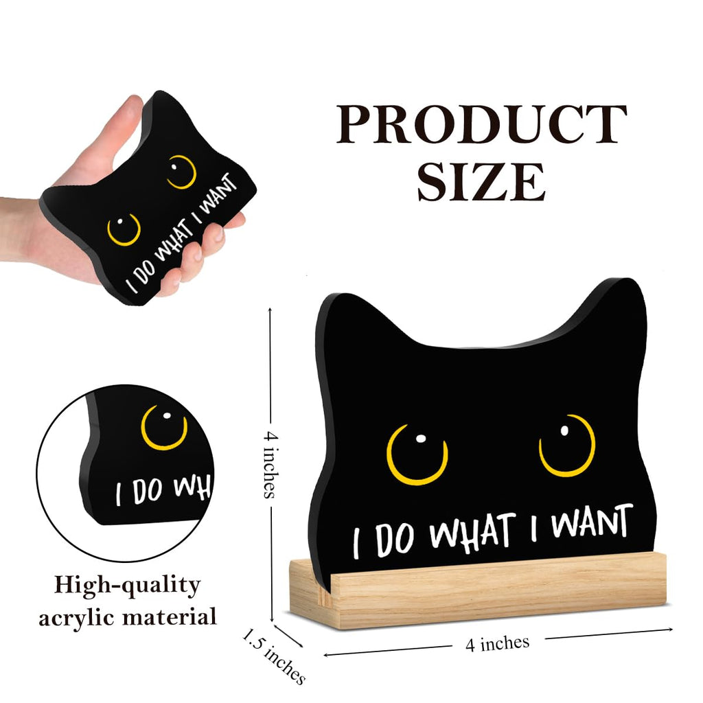 Black Cat Halloween Bathroom Decor Acrylic Funny Cat Sign Home Decor 8x12