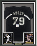 Framed Autographed/Signed Jose Abreu 35x39 Chicago Sox Black Baseball Jersey PSA/DNA COA