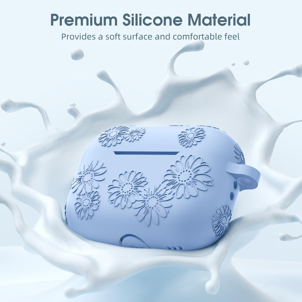 Adorve AirPods Pro Case Cover with Cleaner Kit Soft Silicone Sky Blue