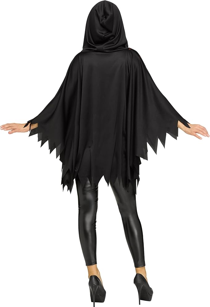 Glittering Ghost Face Adult Poncho