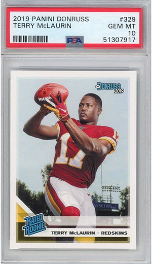 Graded 2019 Panini Donruss Terry McLaurin #329 Rookie RC Football Card PSA 10 Gem Mint