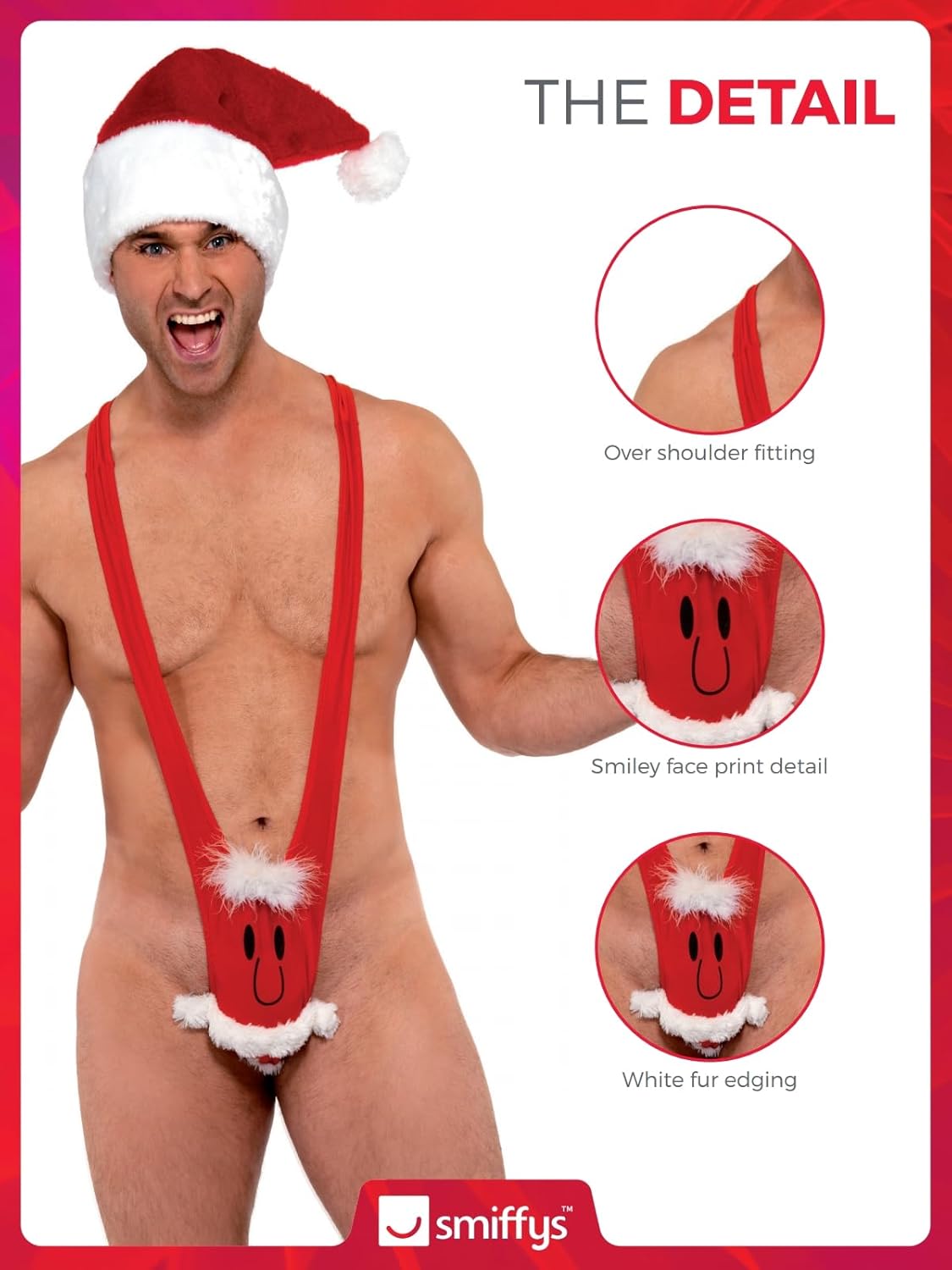 Santa Kini Red with Santa Face, Christmas Adult
