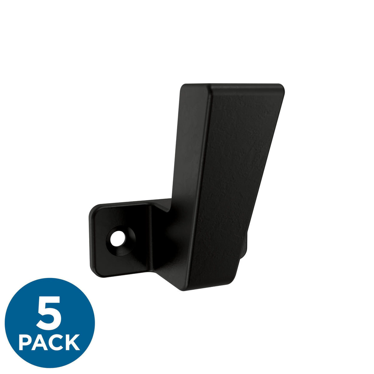 Franklin Brass Geometric Post Single Prong Hook, Matte Black, 5-Pack