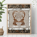 Personalized Deer Hunting Heart Poster - Gift Idea For Couple - God Blessed The Broken Road That Led Me Straight To You