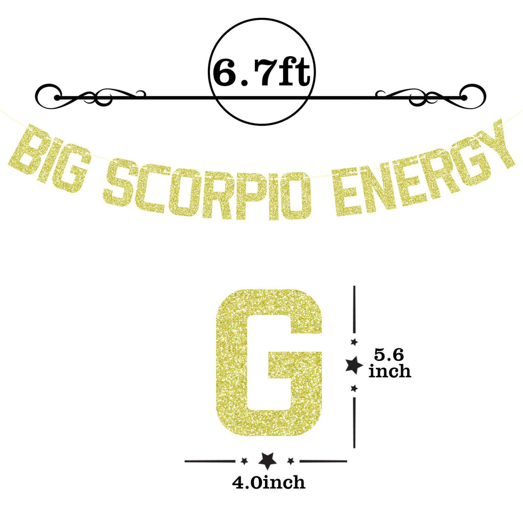 Zatain Big Scorpio Energy Banner Gold Horoscope Astrology Party Decor