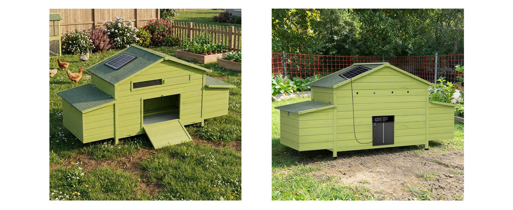 70" Automatic Chicken Coop with Solar-Powered Door