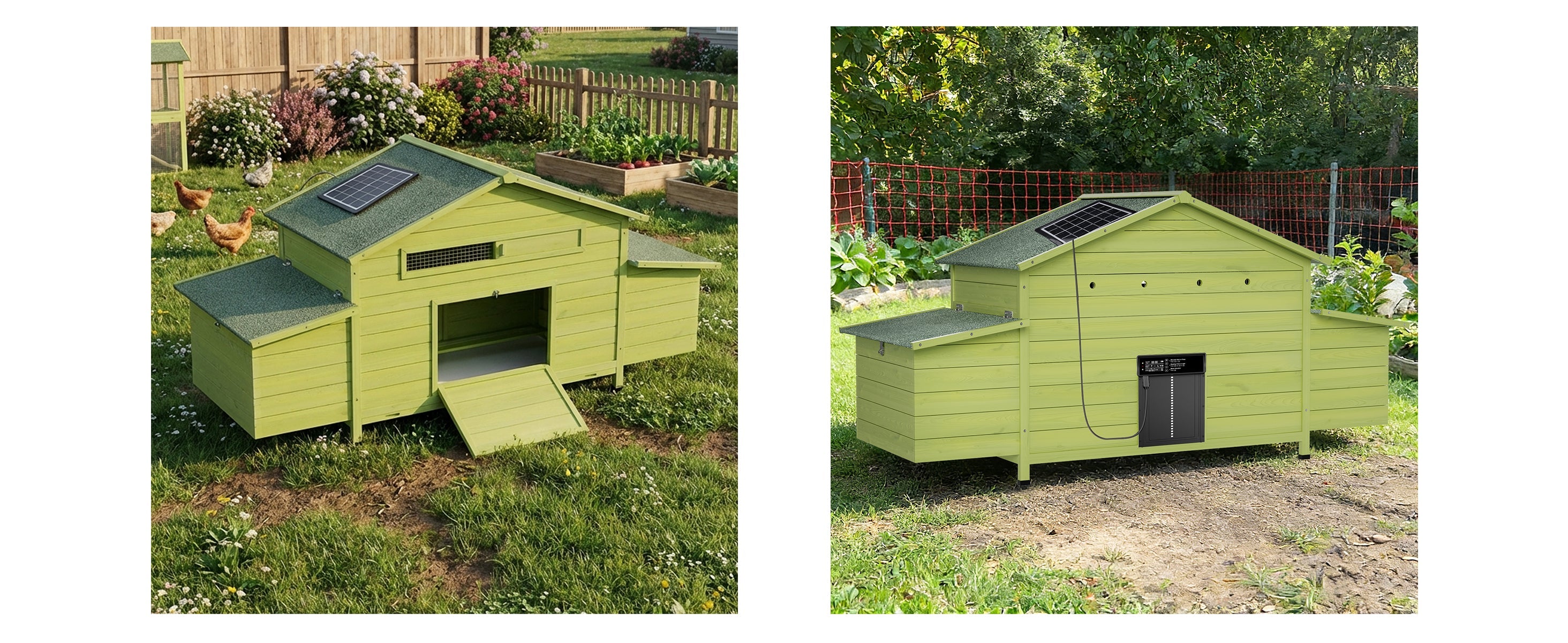 70" Automatic Chicken Coop with Solar-Powered Door