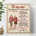 Personalized Old Couple Poster - Gift Idea For Wife From Husband - To My Wife When We Get To The End