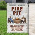 Personalized Fire Pit Flag - Best Gift For Couple - Fire Pit Where Music Gets Played And Memories Are Made