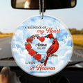 Personalized Memorial Cardinal Circle Arcylic Ornament - Memorial Gift Idea - A Big Piece Of My Heart Lives In Heaven